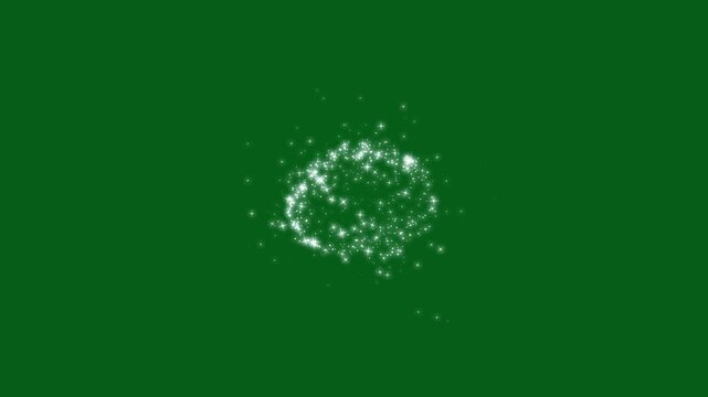 Luxury white glitter sparkles line trail animation, magic sparkles glitter stars path, pixie dust motion, glowing twinkling star particles overlay on green screen 4k