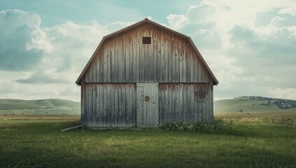Obraz premium Weathered barn wood wall serving as a textured backdrop for editorial headers
