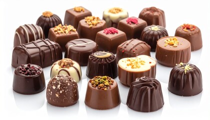 chocolate candies on white background　valentine