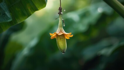 Detailed view of a plant with budding flowers and immature fruit among lush green leaves, focusing on plant development, World Plant Day