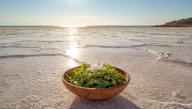 Salt color in salt water at Santa Margherita di Savoia Puglia Italy, nature setting highlighting mineral-rich sea, Earth Day