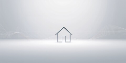 Property residence with thin line icons on a digital interface, related to property protection