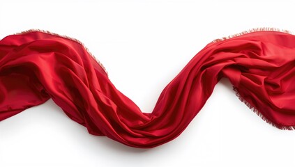 Fototapeta premium Woman wearing a scarf on a plain white backdrop, ideal for apparel catalog or style editorial