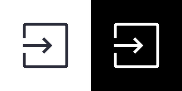 Import icon concept with flat Black White Background. Vector illustration.