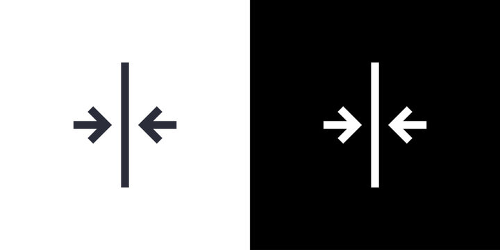 Shrink icon concept with flat Black White Background. Vector illustration.