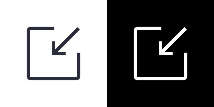 Minimize icon concept with flat Black White Background. Vector illustration.