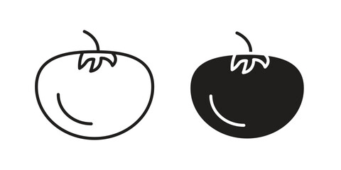Tomato icon flat and stroke collection for ui ux work.
