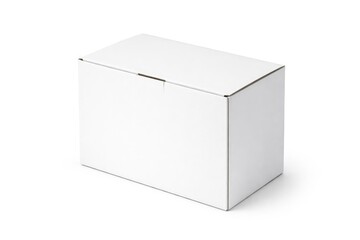 Fototapeta premium Isolated plain white fiberboard box for packaging purposes