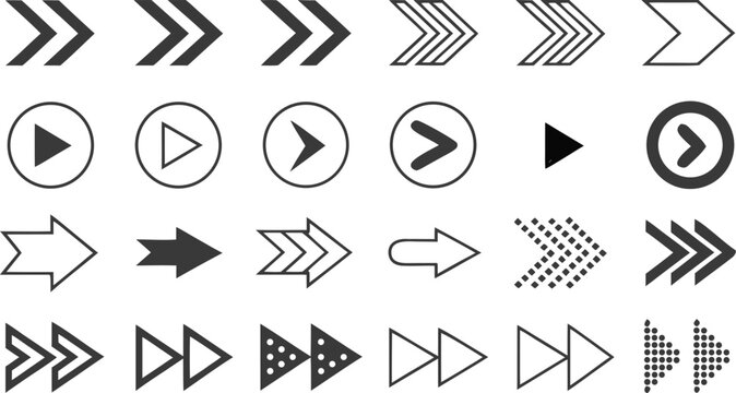 Diverse arrow and navigation icon set

