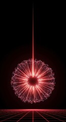 Theoretical representation of a singularity, a dimensionless point of infinite density and gravity compressing all matter, limitless, cosmology, concept