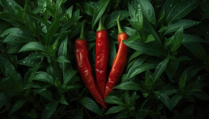 Birds eye chili with bright red color, highlighting its role in adding heat to dishes, food ingredient focus