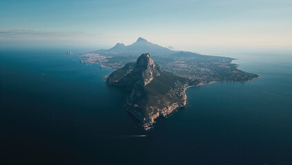 Aerial satellite imagery of Gibraltar's land and city structures, suitable for geographic reference