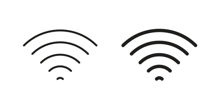 Wifi icon flat and stroke collection for ui ux work.