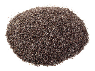 Grated Poppy Seeds on white Background