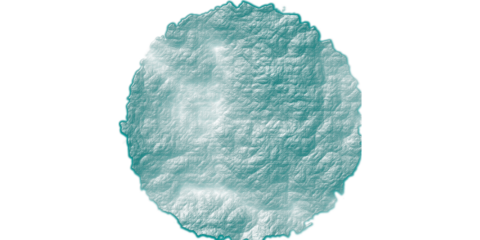 Cyan Blue Crinkled Plastic Texture Surface, 3D Abstract Rounded Shape with Wrinkles and Folds, Vector Illustration