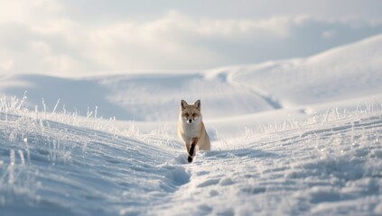 Corsac fox in semi-desert terrain, survival behavior under harsh climate conditions, Earth Day focus on desert species