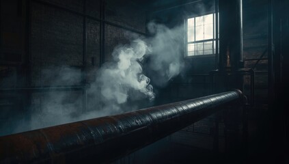 Industrial boiler with visible steam release, emphasizing operational efficiency and safety measures