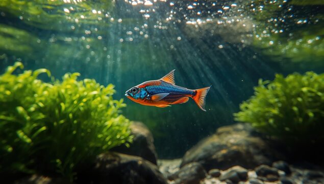 Bluefin notho, Nothobranchius rachovii, a Mozambique freshwater killifish, highlighting biodiversity in aquatic environments