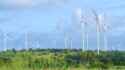 Electrical Infrastructure and Wind Farm Under Dramatic Sky