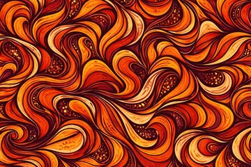 Abstract seamless pattern in lively orange and deep firebrick tones perfect for contemporary backgrounds
