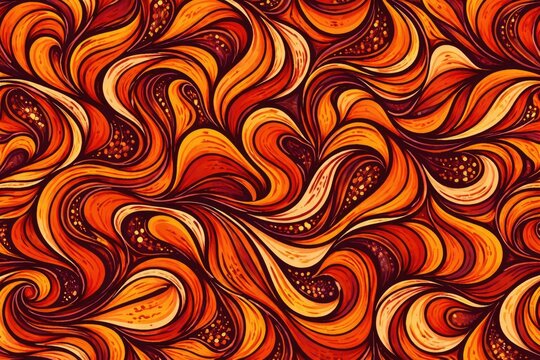 Abstract seamless pattern in lively orange and deep firebrick tones perfect for contemporary backgrounds