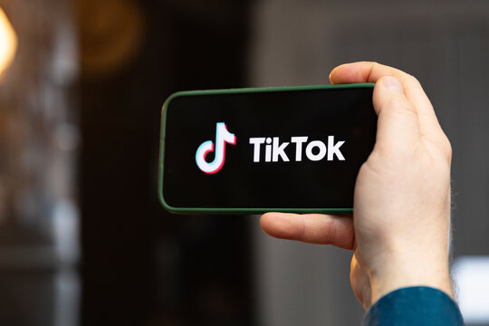 iPhone display with TikTok app