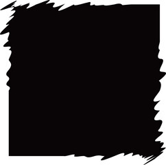 グリッチ風の正方形フレーム　ブラック