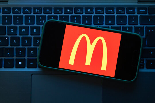 iPhone display with Mcdonald's fast food delivery app