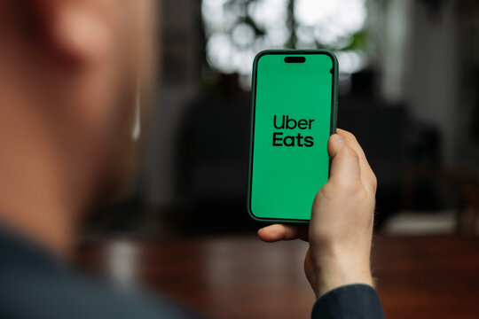 iPhone display with Uber Eats app