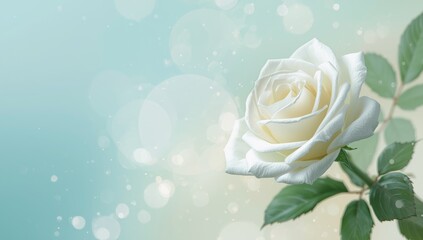 Big white flower on a horizontal backdrop, ideal for botanical layouts, Earth Day