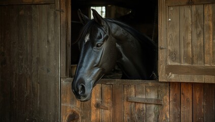 Barn with horses, emphasizing animal care and shelter management