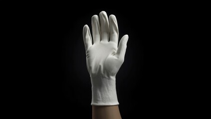 Obraz premium Black background with a safety glove highlighting personal protective equipment