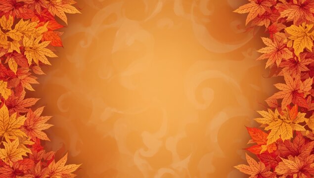 Seamless leafy pattern in fall hues suitable for background or textile design, seasonal theme, Earth Day