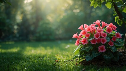 Begonia grandis, hardy perennial with bright pink flowers and lush green foliage, suitable for shaded garden beds, seasonal flowering