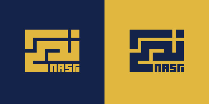 Victorious Nasr Word Represented Through Bold Kufic Calligraphy Art