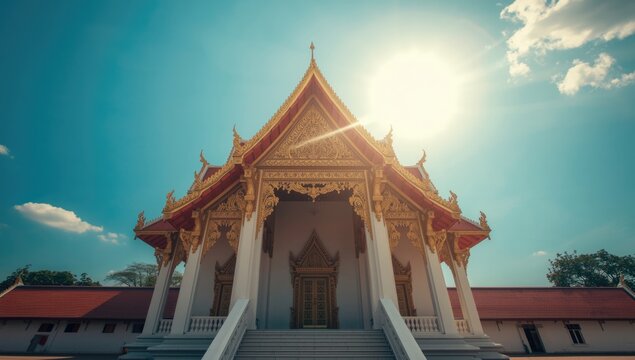 Wat Bowonniwet Viharas rooftop, traditional temple design used for ceremonial gatherings
