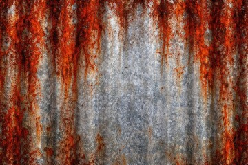 Weathered zinc tile with vibrant red rust patterns producing a textured background for copy space