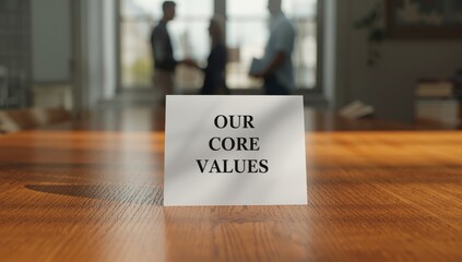 Core values icon displayed on a textured surface, suitable for corporate branding and internal communications