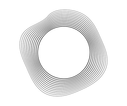 Round curved sound waves with dynamic wavy stripes