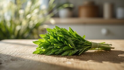 Wild garlic leaves harvested for culinary use, highlighting plant-based nutrition and sustainable foraging, Earth Day