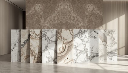 High-resolution marble surface featuring multiple faces, ideal for architectural elements like walls and floors, focusing on material strength