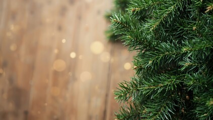 Christmas tree branches with dense green needles used as a festive backdrop, World Christmas Tree Day