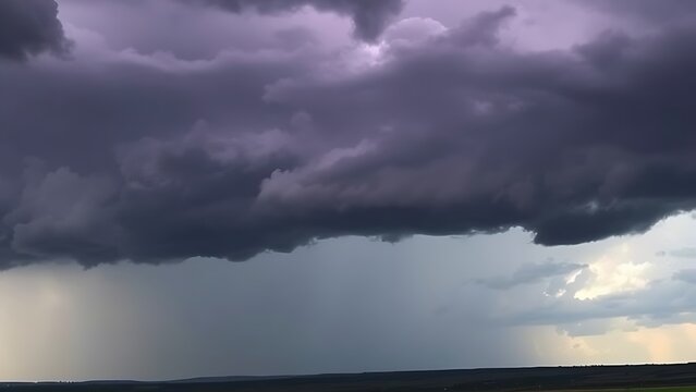 midgard. Dark purple storm clouds gathering before rainfall, dramatic sky formation, natural weather phenomenon. travel magazines, destination branding, designed for travel destination branding.