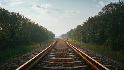 Fototapeta premium Abandoned railway lines in Volos Greece, illustrating infrastructure decay