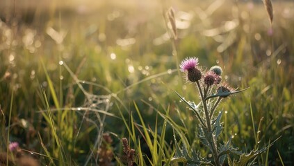 Woolly burdock plant with fuzzy seed clusters, examined for botanical research or plant morphology