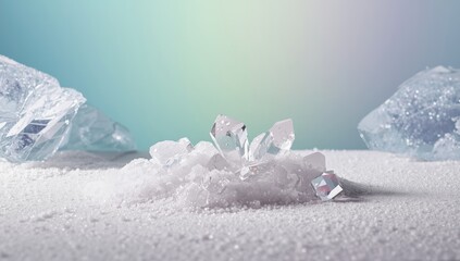 Sea salt crystals providing a natural textured backdrop for culinary or product presentation