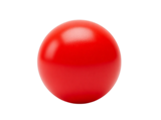 Bright red sphere isolated on transparent background
