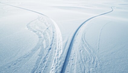 Obraz premium Nordic skiing trails in a snowy landscape, highlighting winter accessibility