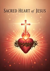 Sacred Heart of Jesus Catholic Devotional Religious Concept