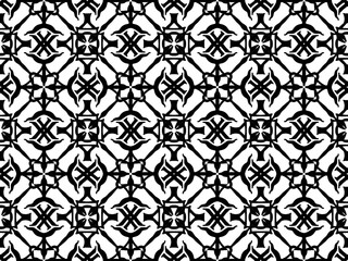 A seamless monochrome pattern suitable for backgrounds and textiles.